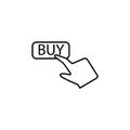 Buy, push, finger, touch icon. Element of corruption icon. Thin line icon on white background