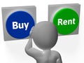 Buy Rent Buttons Show Property for Sale Or Lease Royalty Free Stock Photo
