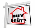 Buy or Rent House Home Property Real Estate Sign
