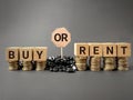 BUY OR RENT text background. Property and financial management concept. Stock photo. Royalty Free Stock Photo