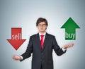 Buy and sell arrow Royalty Free Stock Photo