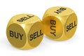 Buy or sell dices, 3D rendering