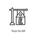 buy-to-let mortgage icon. Trendy modern flat linear vector buy-to-let mortgage icon on white background from thin line Buy to let