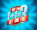 Buy two get one free sale banner design