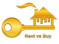 Buy Versus Rent Key Compares Leasing Or Property Purchase - 3d Illustration