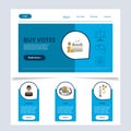 Buy votes flat landing page website template. Masked, trap, venal. Web banner with header, content and footer. Vector