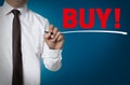 Buy is written by businessman background concept Royalty Free Stock Photo