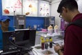 Buyer in Fast food cafe with ice cream in Bolivia