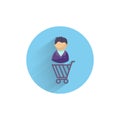 buyer flat icon. customer colorful flat icon. customer flat icon