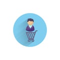 buyer flat icon. customer flat icon with long shadow. customer flat icon