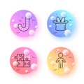 Buyer, Hat-trick and Puzzle game minimal line icons. For web application, printing. Vector