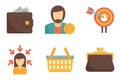 Buyer icons set flat vector isolated Royalty Free Stock Photo