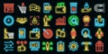 Buyer icons set vector neon Royalty Free Stock Photo