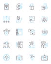 Buyer liaison linear icons set. Communication, Relationship, Coordination, Mediation, Intermediary, Negotiation