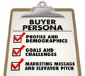 Buyer Persona Clipboard Checklist Customer Profile
