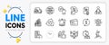 Buyer, Reminder and Carry-on baggage line icons. For web app. Vector