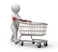 Buyer with a shopping cart