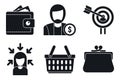 Buyer target icons set, simple style Royalty Free Stock Photo