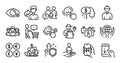 Buyer think, Organic tested and Work home line icons set. Vector