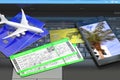 Buying air tickets online Royalty Free Stock Photo