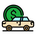Buying car icon color outline vector Royalty Free Stock Photo