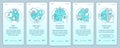 Buying decision process turquoise gradient onboarding mobile app page screen vector template