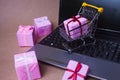 Buying gifts on the Internet. Online shopping, sales and e-Commerce.