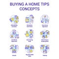 Buying home tips concept icons set