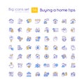 Buying home tips RGB color big icons set Royalty Free Stock Photo