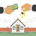 Buying a house vector illustration.