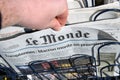 Buying The Le Monde Newspaper At Amsterdam The Netherlands 2019