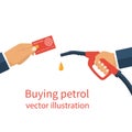 Buying petrol, concept