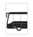 Buying ticket on train flat monochrome isolated vector object Royalty Free Stock Photo