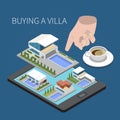 Buying Villa Isometric Composition Royalty Free Stock Photo