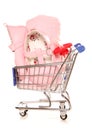 Buying for your new baby shopping trolley Royalty Free Stock Photo