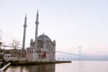 Buyuk Mecidiye Mosque in Ortakoy District, Istanbul, Turkey Royalty Free Stock Photo