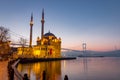 Buyuk Mecidiye Mosque in Ortakoy District, Istanbul, Turkey Royalty Free Stock Photo