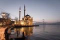 Buyuk Mecidiye Mosque in Ortakoy District, Istanbul, Turkey Royalty Free Stock Photo
