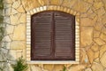 Buyukada in Istanbul located in old antique house old-fashioned wooden windows and shutters, Turkey Istanbul Princes` Islands Royalty Free Stock Photo