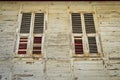 Buyukada in Istanbul located in old antique house old-fashioned wooden windows and shutters, Turkey Istanbul Princes` Islands Royalty Free Stock Photo