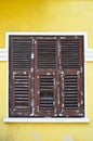 Buyukada in Istanbul located in old antique house old-fashioned wooden windows and shutters, Turkey Istanbul Princes` Islands Royalty Free Stock Photo