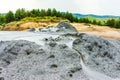 Buzau, Paclele mari, Romania: Landscape with muddy volcano Royalty Free Stock Photo