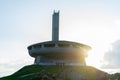Buzludzha socialist and communist party monument in Bulgaria. Concrete built structure in the balkan. USSR symbol building Royalty Free Stock Photo