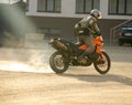 Buzuluk, Russia - October 4, 2010: Drifting on a motorcycle. Ara