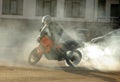 Buzuluk, Russia - October 4, 2010: Drifting on a motorcycle. Ara