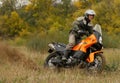 Buzuluk, Russia - September 25, 2010: riding the motorcycle in t