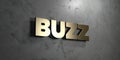 Buzz - Gold sign mounted on glossy marble wall - 3D rendered royalty free stock illustration