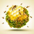 Buzzing Beautyb Creative Bee Illustrations and Honey Concepts