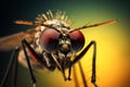 Buzzing Mosquito macro insect. Generate Ai Royalty Free Stock Photo