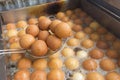 BuÃÂ±uelos from Colombia in the process of cooking, traditional Colombian food Royalty Free Stock Photo